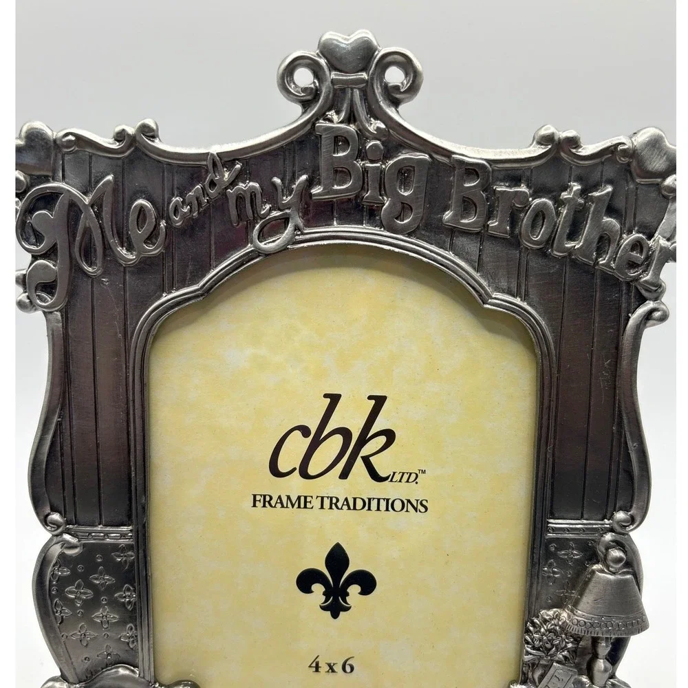 CBK LTD Me & My Big Brother Picture Frame Kids 4x6 Silver Teddy Bear Tea Party
